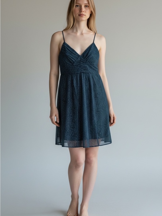 American Eagle Outfitters Dresses & Skirts - American Eagle Outfitters Navy Blue Polka Dot Spaghetti Strap Dress. Size 10